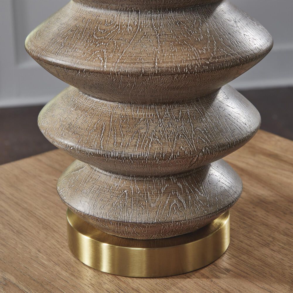 Ashley Jyllyard Poly Table Lamp in Light Brown and Gold, , large
