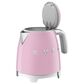 Smeg 3-Cup Stainless Steel Retro Style Mini Electric Kettle in Pink, , large