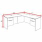 Regency Global Sourcing Legacy 71" L-Shaped Desk with Double Pedestal Drawer Unit in Noble Oak, , large