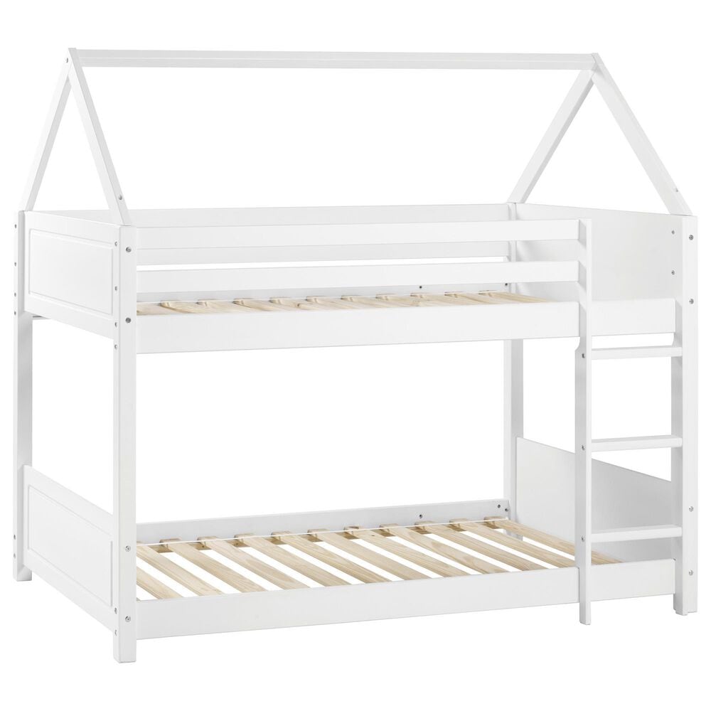 Linon Home Decor Maison Twin Over Twin Bunk Bed in White, , large