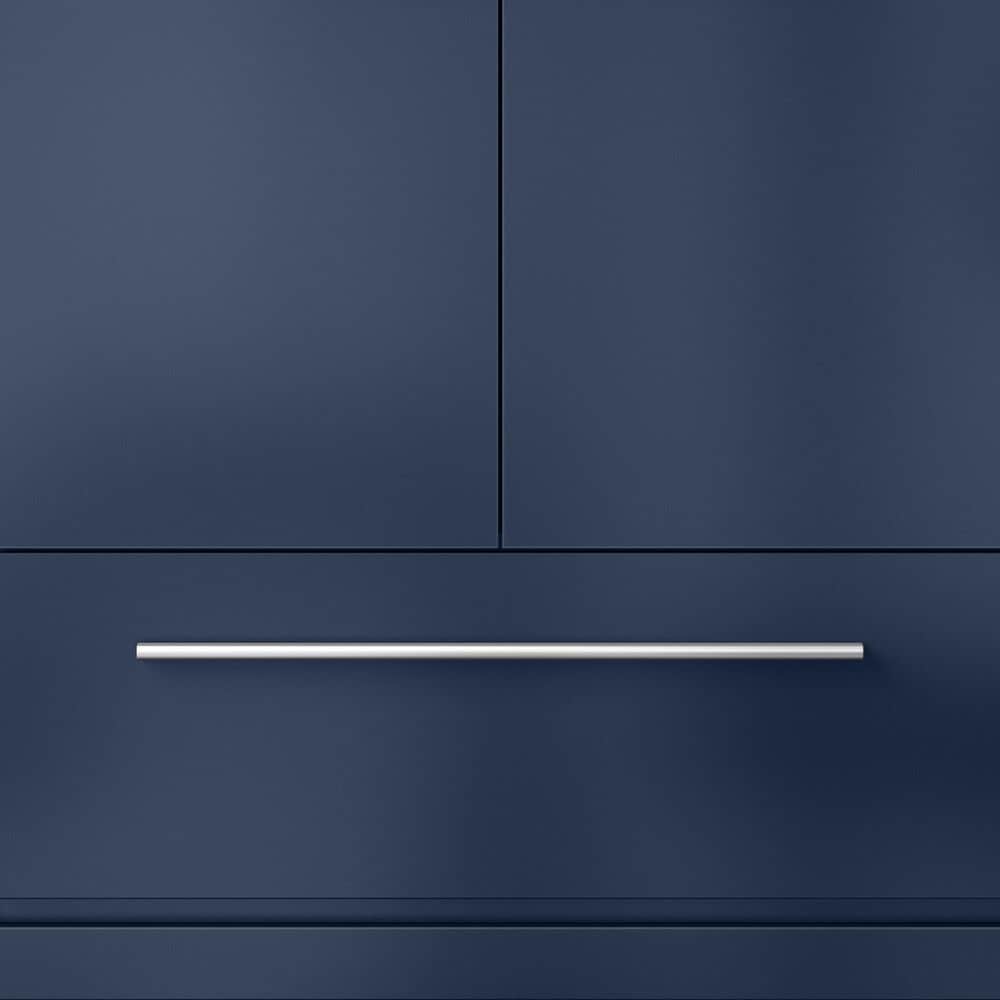 Lexora Home Lafarre 30&quot; Single Bathroom Vanity in Navy Blue with 2 cm White Quartz Top and Rectangular Sink, , large
