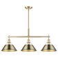 Golden Lighting Orwell 3-Light Linear Pendant with Aged Brass Shade in Brushed Champagne Bronze, , large
