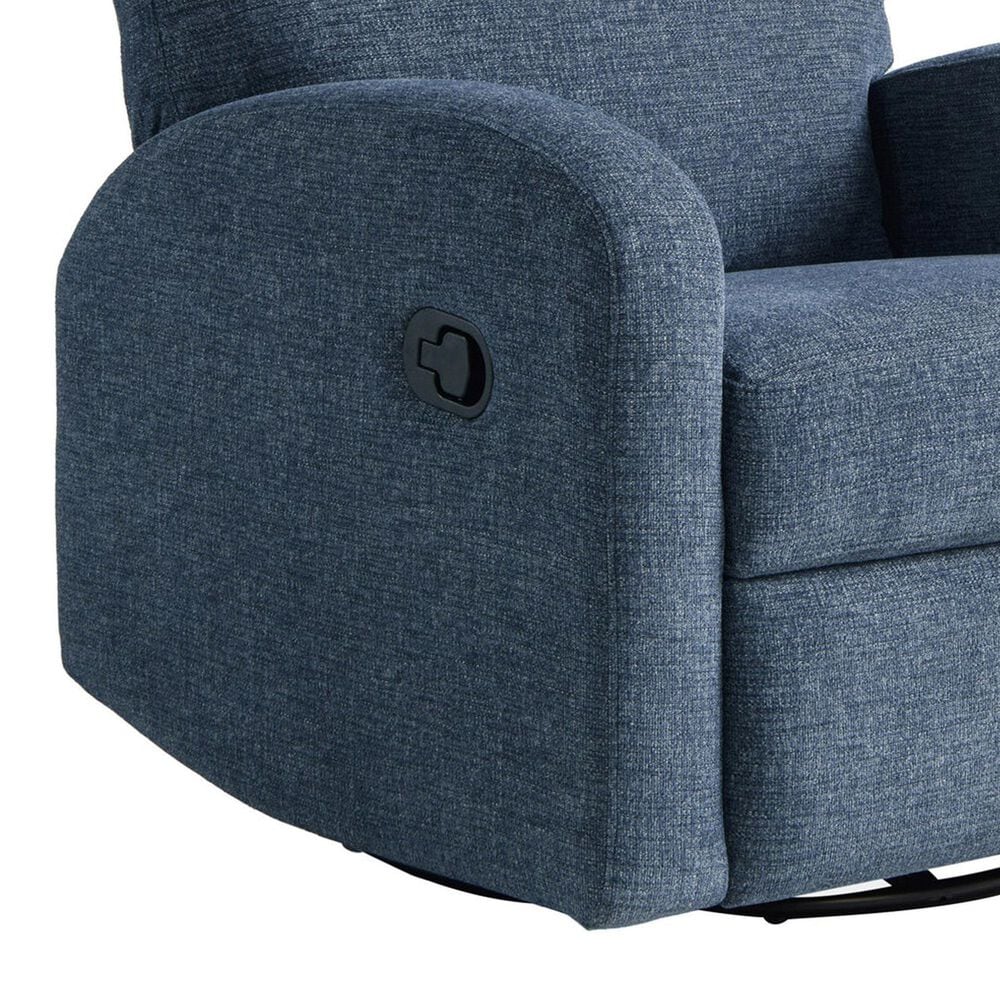 Lifestyle Solutions Paloma Manual Swivel Rocker Recliner in Blue, , large