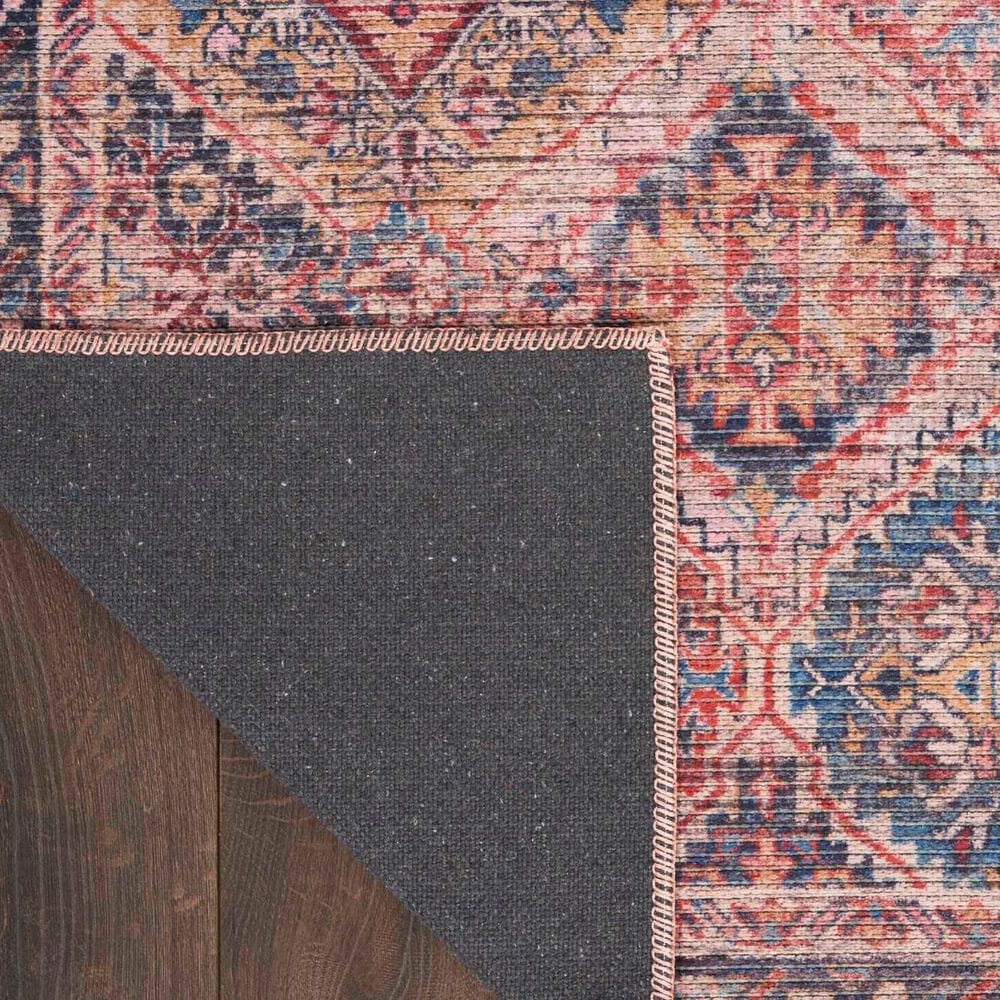 57 Grand by Nicole Curtis Series 1 2&#39; x 6&#39; Brick Red and Navy Blue Runner, , large