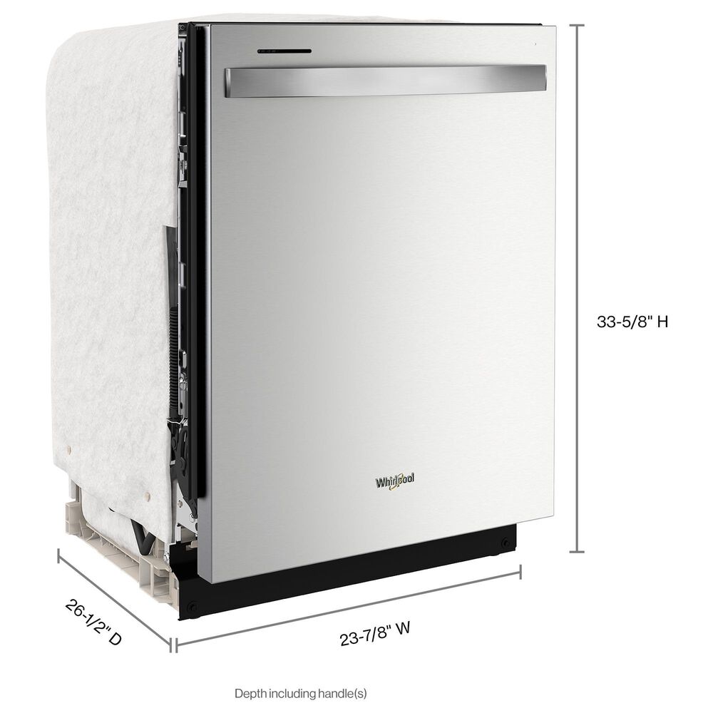 Whirlpool 24" Built-In Dishwasher with AI Intelligent Wash and Tall Top Rack in Fingerprint Resistant Stainless Steel, , large