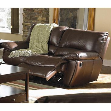 Pacific Landing Clifford Leather Reclining Loveseat in Brown , , large