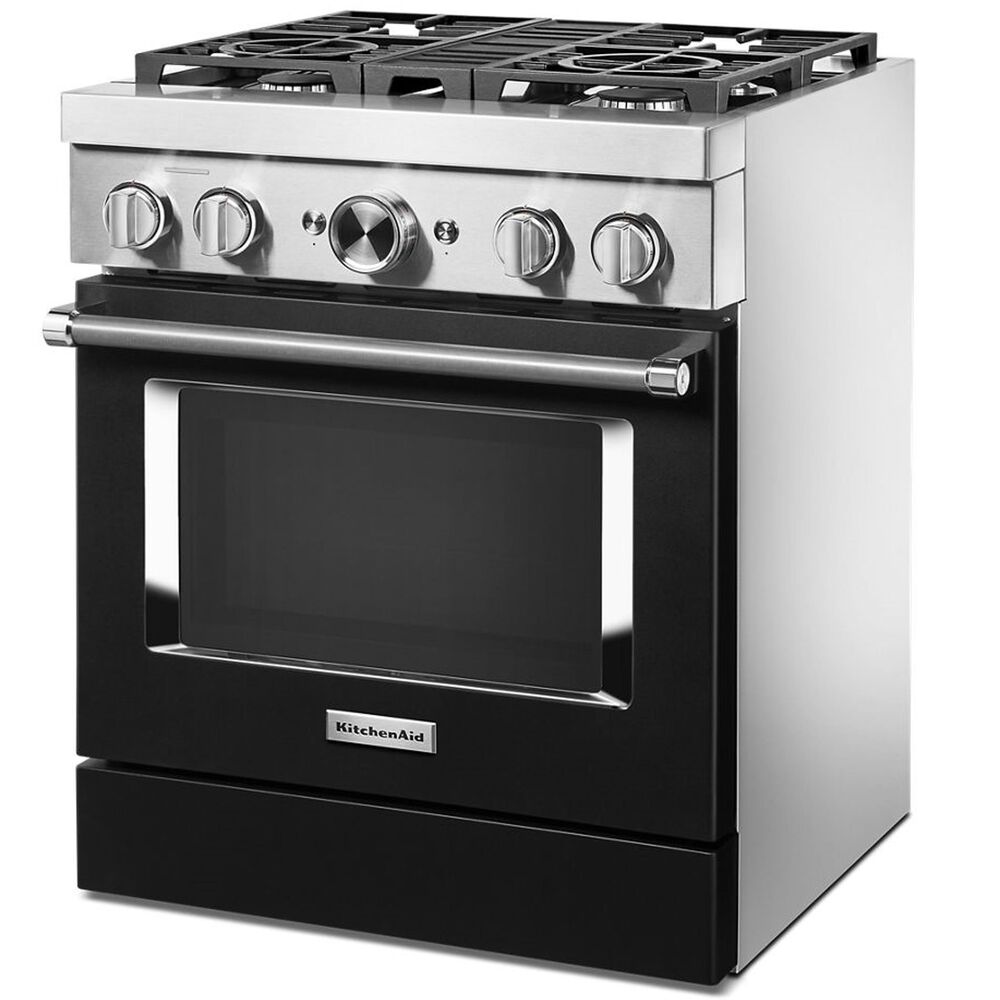 KitchenAid 30&quot; Professional Smart Dual Fuel Range in Imperial Black, , large