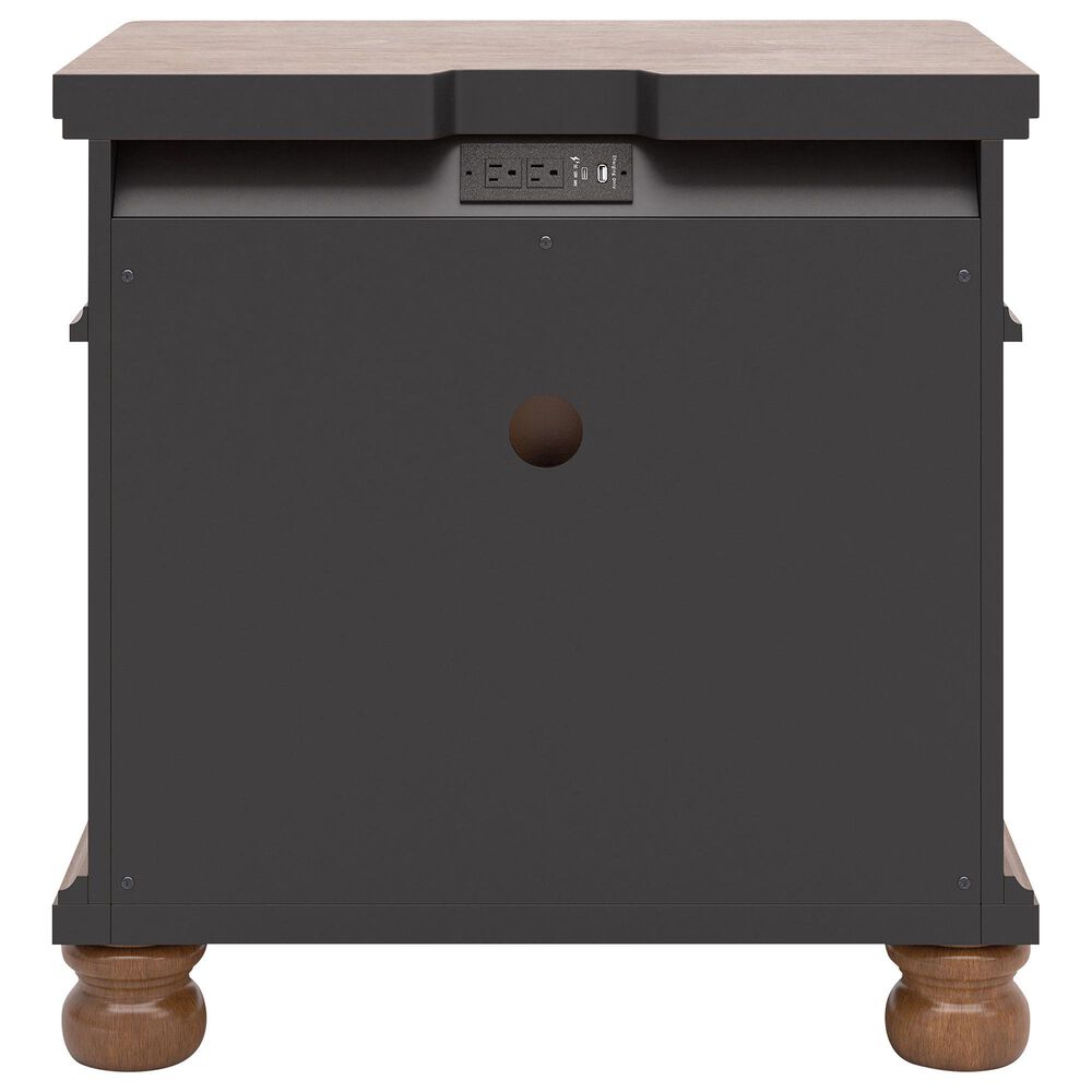 Ashley Rowlenstown California King Panel Bed with Two Nightstands in Brown, , large