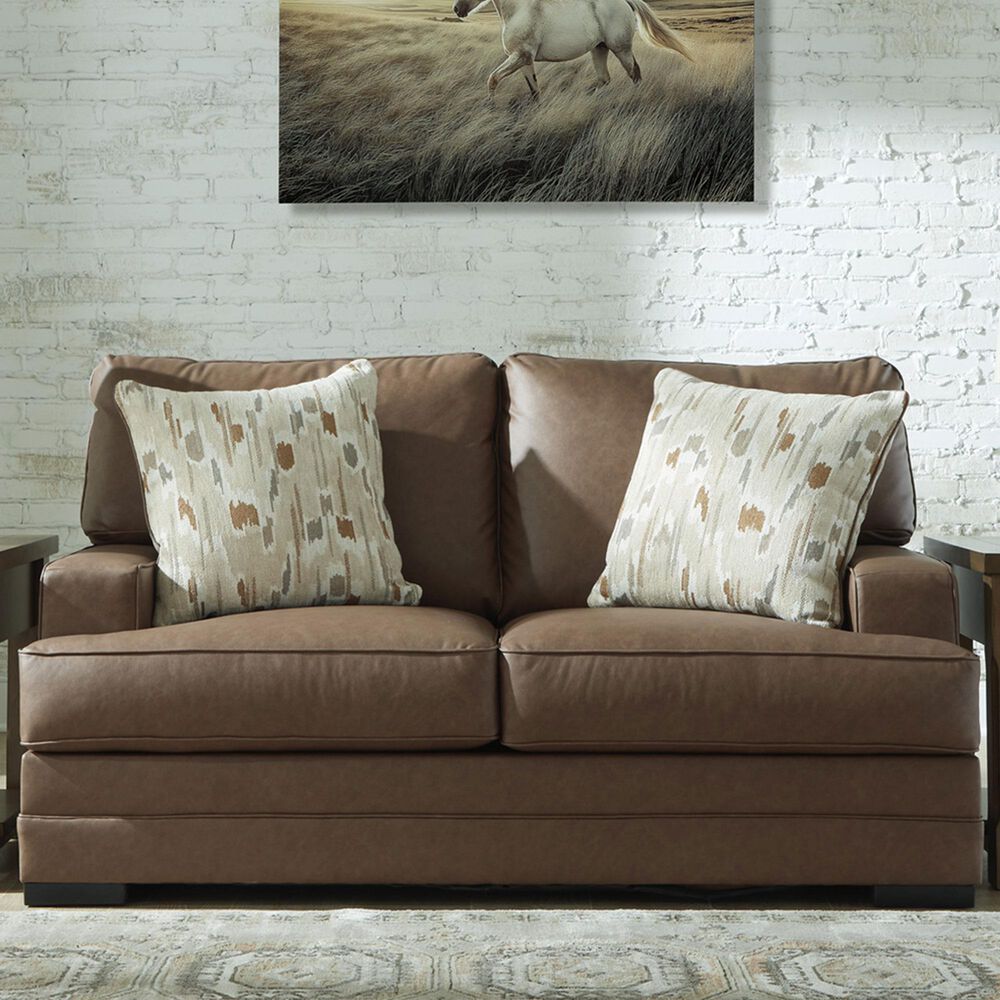 Ashley VillaCourt Stationary Loveseat in Caramel, , large