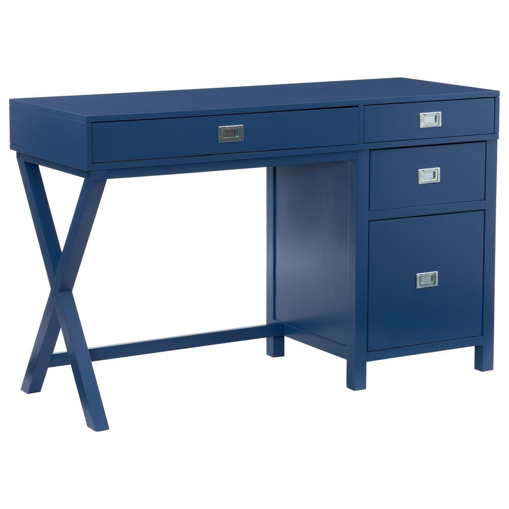 Linon Home Decor Peggy Side Storage Desk in Navy, , large