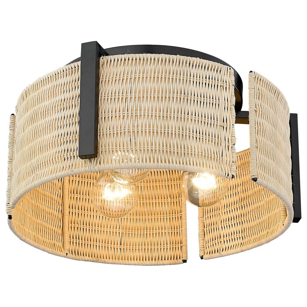 Golden Lighting Grove 3-Light Flush Mount in Matte Black, , large