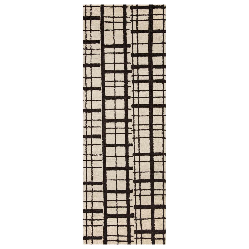 Chris Loves Julia x Loloi Polly 2"6" x 9"9" Black and Ivory, , large