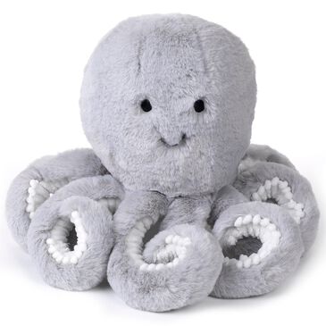 Lambs & Ivy Ocean Blue Plush Gray Octopus Stuffed Animal, , large