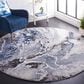 Safavieh Cyrus Shag 6"7" Round Ivory and Blue Area Rug, , large