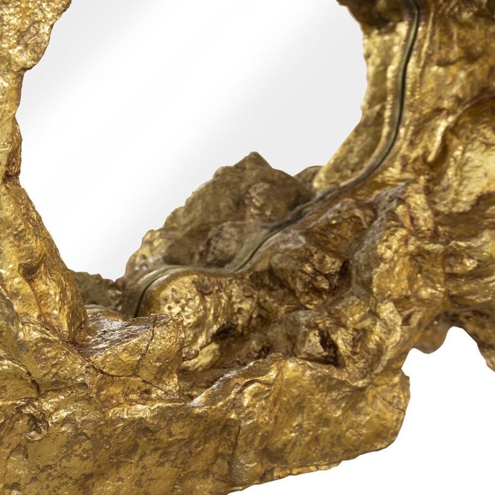 TimberHaus Rock Pond Wide Mirror in Gold, , large