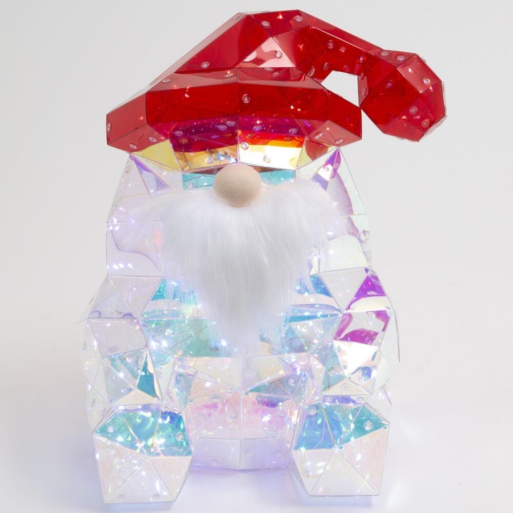 The Gerson Company 13.75" USB Electric Lighted Holographic Santa with Remote Control, , large