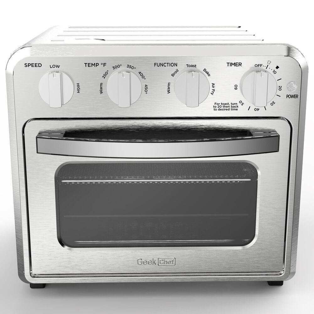 HOMLUX 16 Qt Air Fryer Toaster Oven in Silver, , large