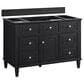 James Martin Vanities Lorelai 48" Single Vanity in Black Onyx with 3 CM Victorian Silver Quartz Top, , large