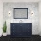 Lexora Home Dukes 48" Single Bathroom Vanity in Navy Blue with 2 cm White Quartz Top and Rectangular Sink, , large
