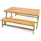 Hearth and Haven 3-Piece Outdoor Picnic Table Set in Teak, , large