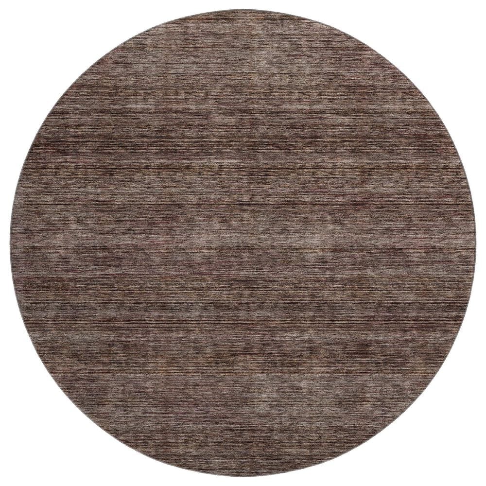 Dalyn Rug Company Soft Essentials Solid Fudge 8" Round Indoor/Outdoor Area Rug, , large