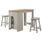 HOMLUX 3-Piece Counter Height Dining Set with Storage and 2-Stool in Light Gray and Oak, , large