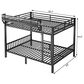Hearth and Haven Queen over Queen Bunk Bed with Ladder and Storage Shelf in Black, , large