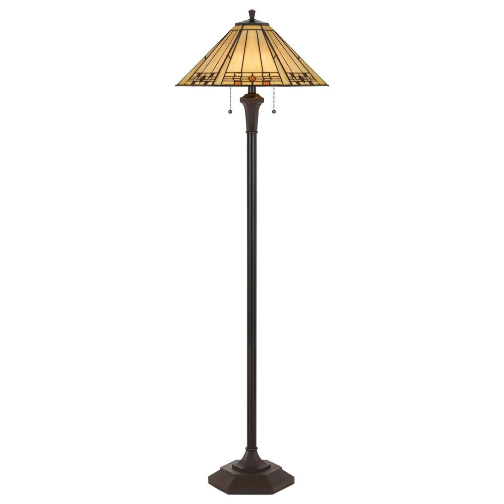 Cal Lighting 60" Tiffany Floor Lamp in Matt Black, , large