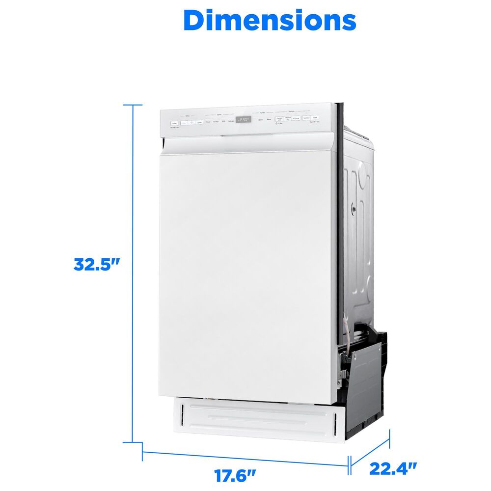 Midea 18" Front Control Built-In Dishwasher in White, , large