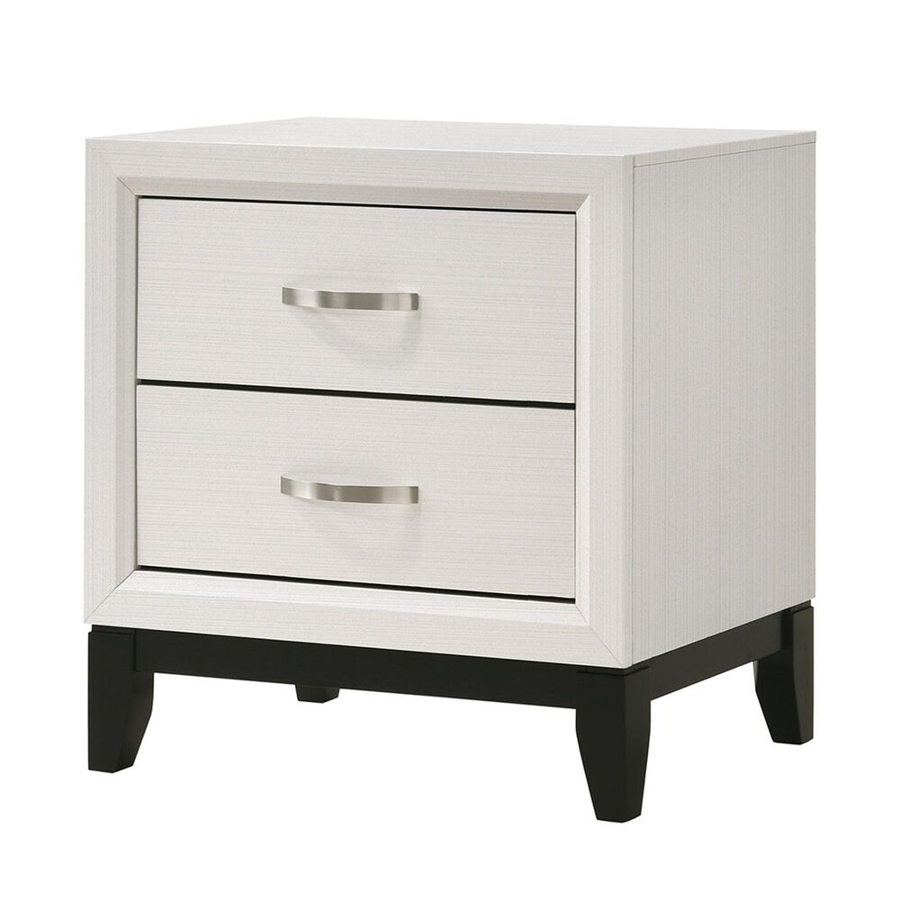 Crown Mark Akerson Chalk Nightstand in White, , large