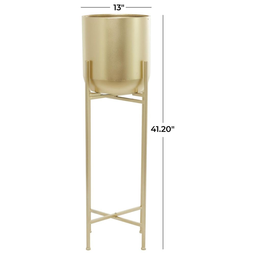 Maple and Jade 41&quot; Dome Planter with Removable Stand in Satin Gold, , large