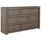Riva Ridge Modern Loft 6 Drawer Dresser and Mirror in Greystone, , large