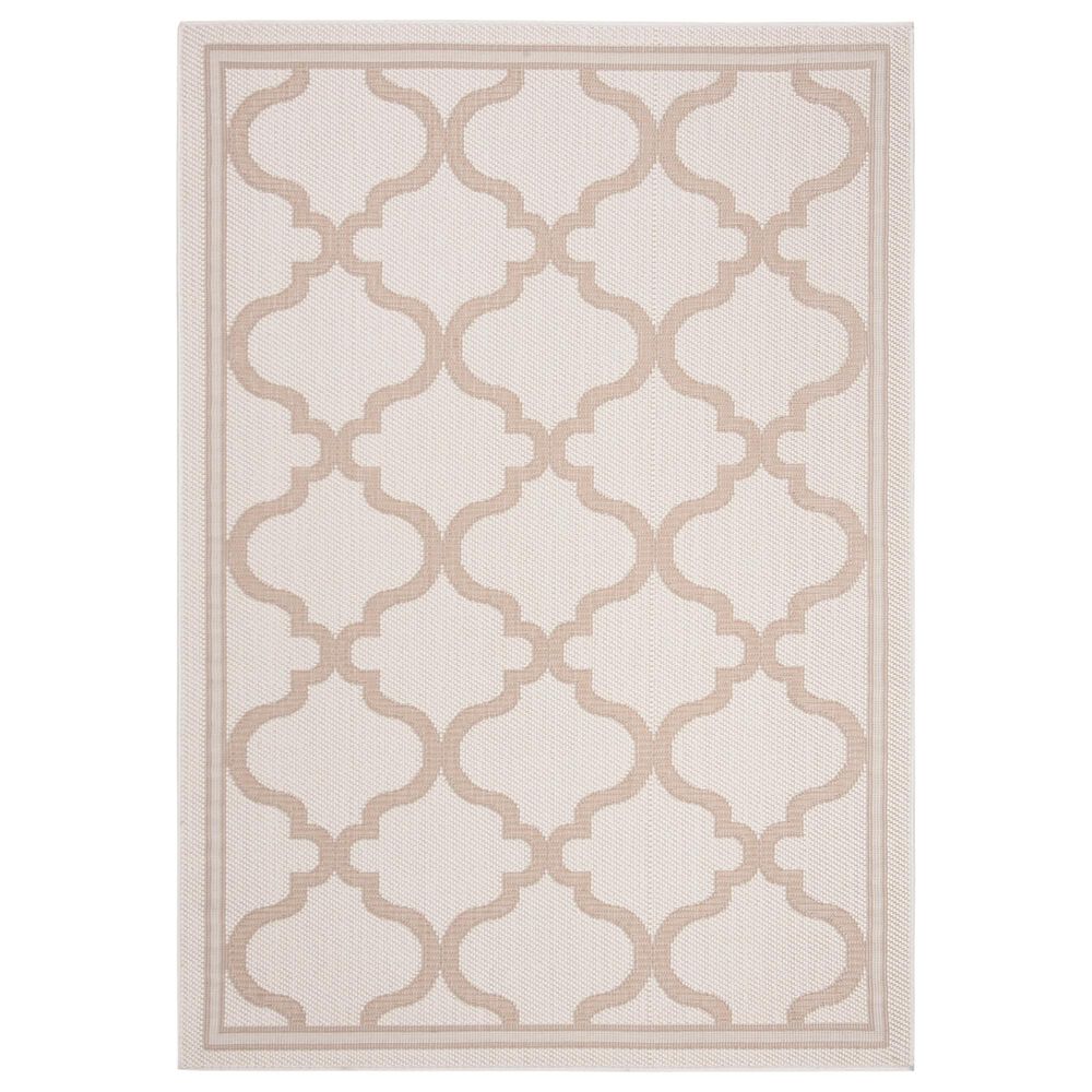 Safavieh Bermuda 6"7" x 9"2" Ivory and Beige Indoor/Outdoor Area Performance Rug, , large