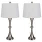 Timberlake 28" Table Lamp with USB Charging Ports and Touch Control in Brushed Silver (Set of 2), , large