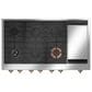 Cafe 48" Natural Gas Rangetop with Integrated Griddle in Matte White and Brushed Bronze, , large