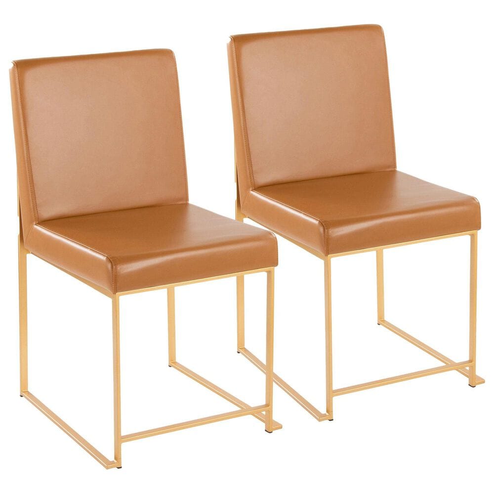 Lumisource Fuji Side Chair with Camel Cushion in Gold (Set of 2), , large