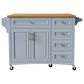 HOMLUX 52"" Kitchen Island with Drop Leaf in Blue Grey, , large