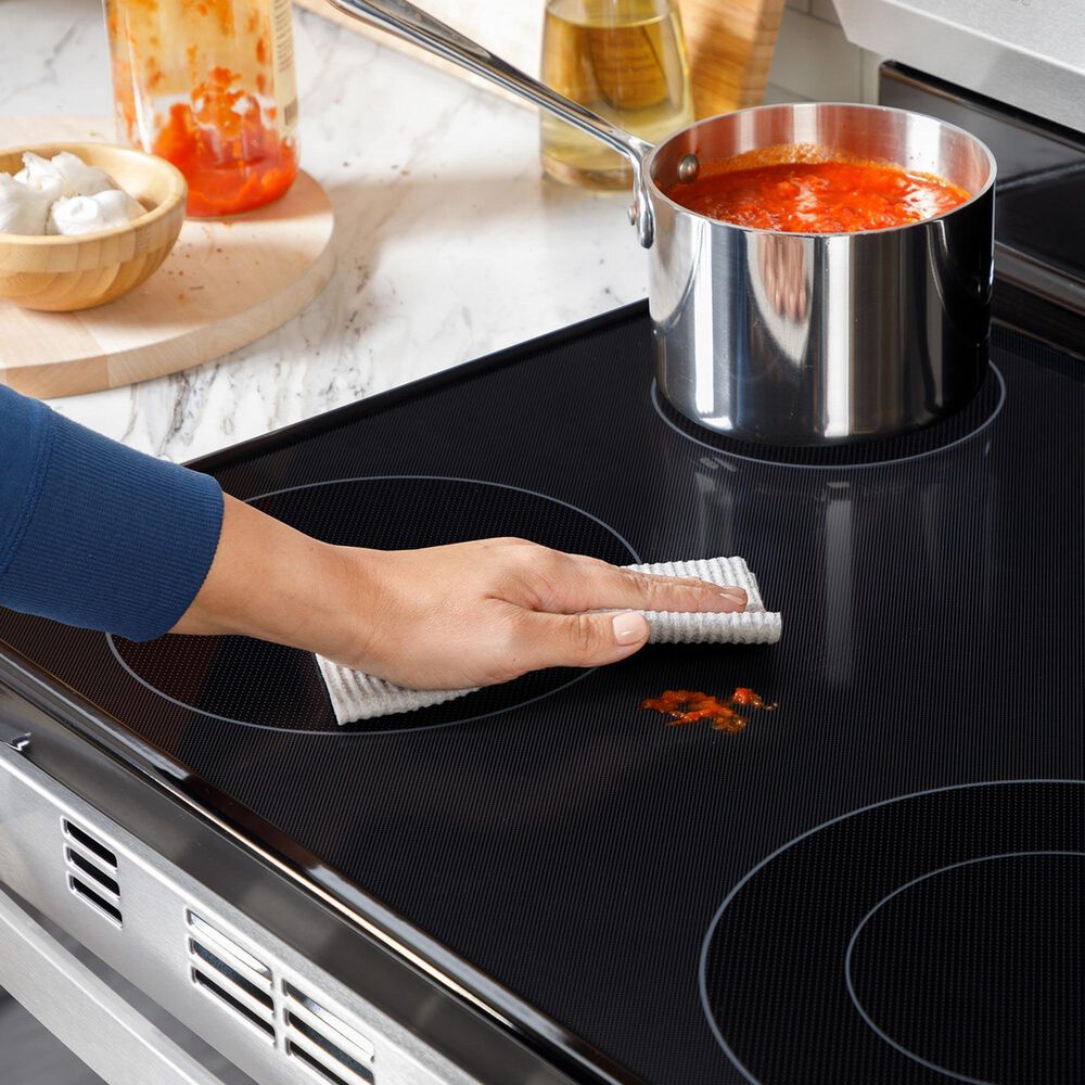 GE Appliances 30" Slide-In Electric Range with Crisp Mode in Black, , large