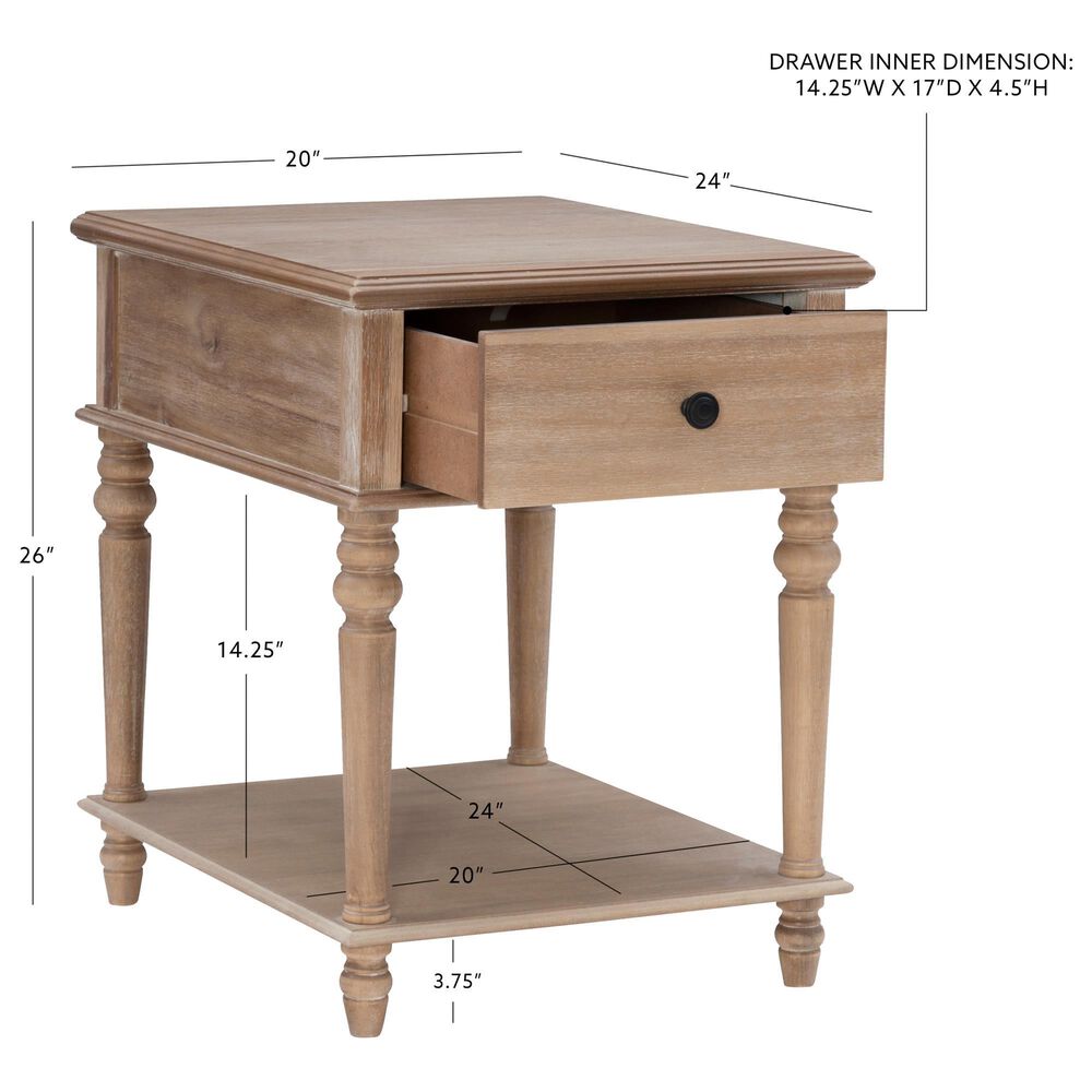 Linon Home Decor Mcghie Side Table in Natural, , large