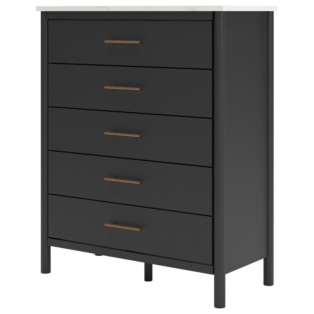 Ashley Cadmori 5-Drawer Chest in Matte Black and White, , large