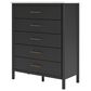 Ashley Cadmori 5-Drawer Chest in Matte Black and White, , large