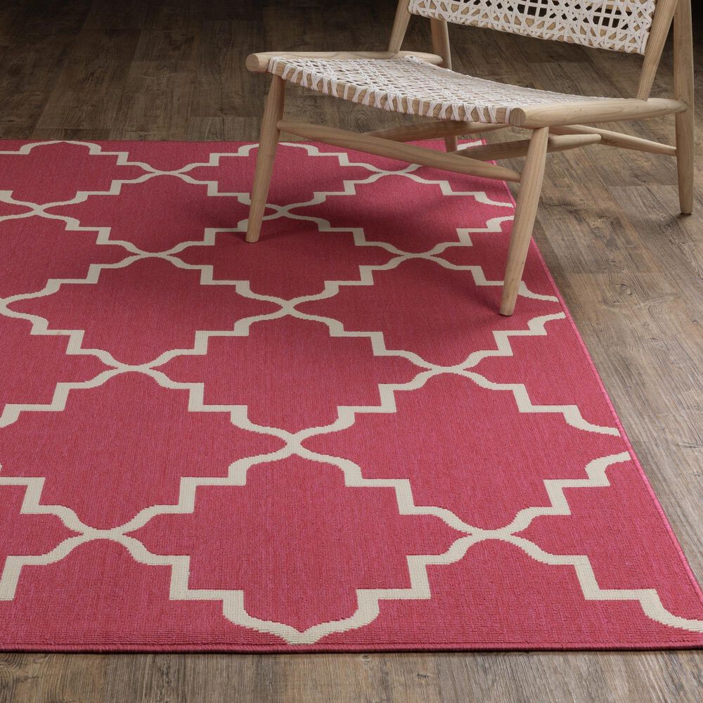 Oriental Weavers Havana Pink and Ivory 5'3" x 7'3" Indoor/Outdoor Area Rug, , large