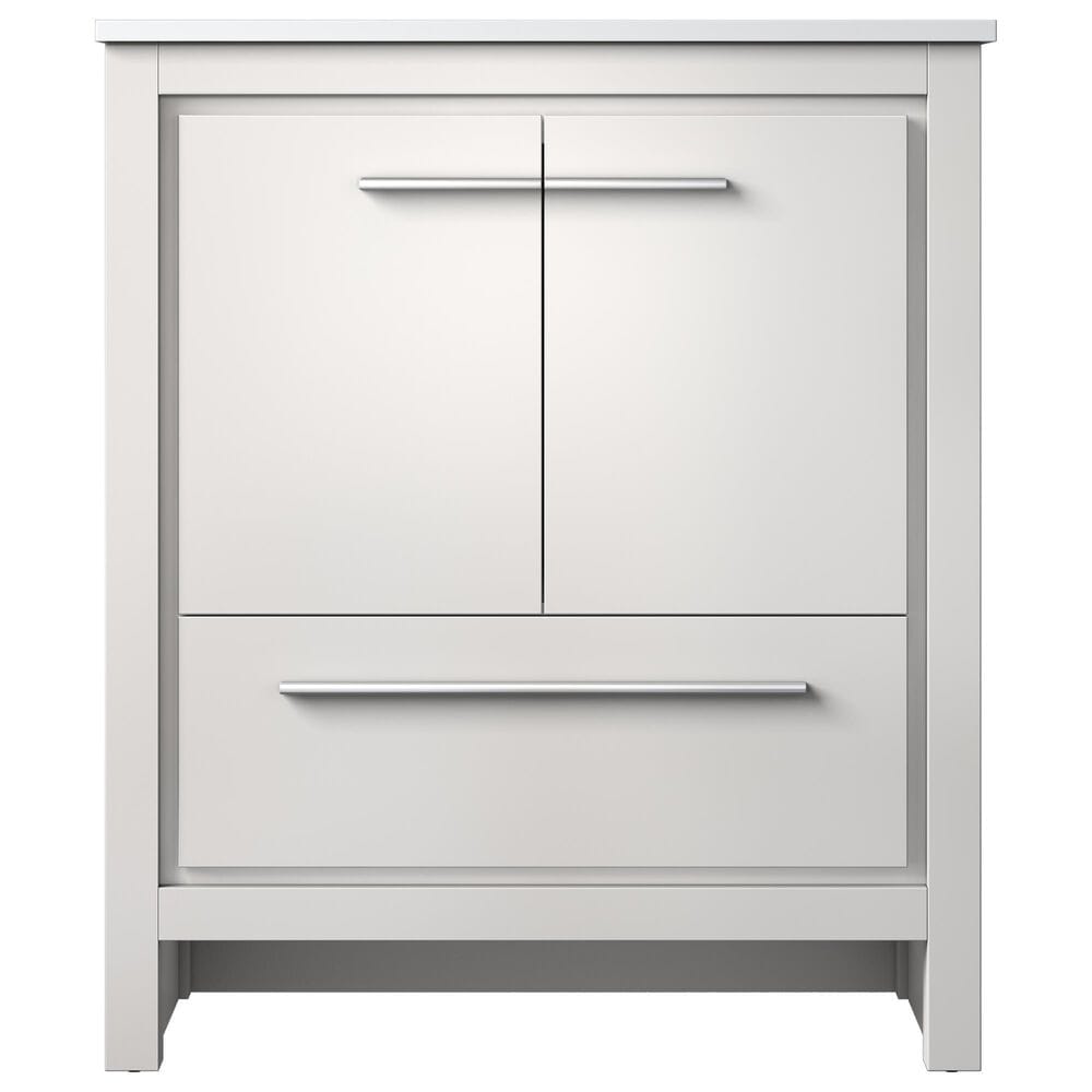 Lexora Home Lafarre 30&quot; Single Bathroom Vanity in White with 2 cm White Quartz Top and Rectangular Sink, , large