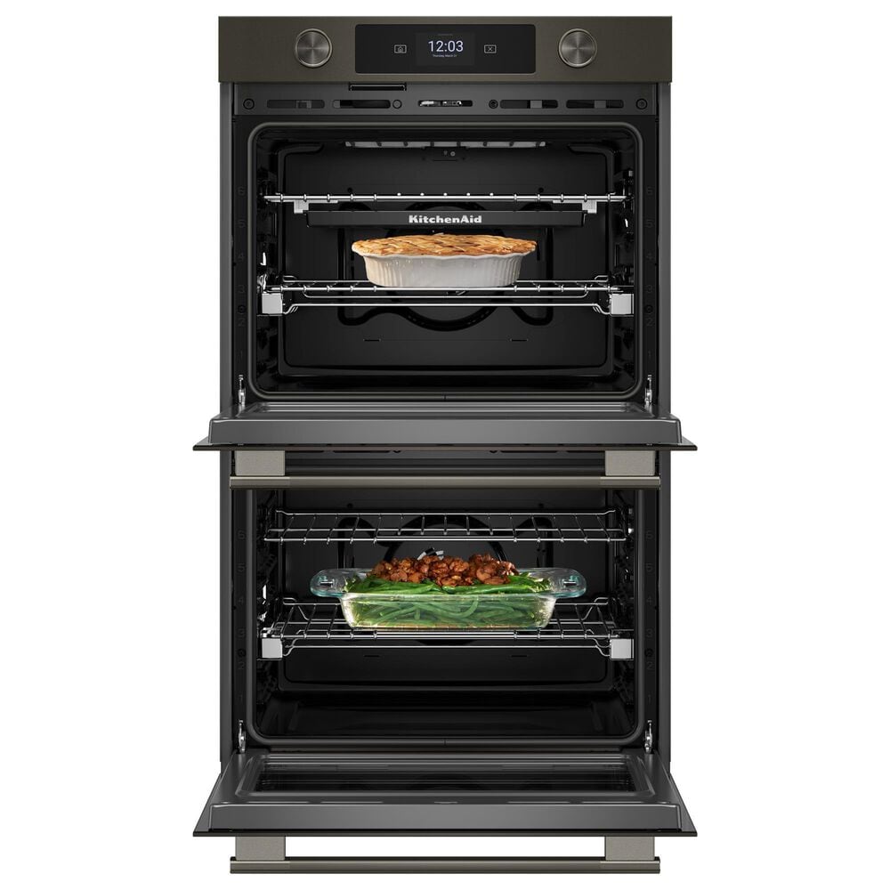 KitchenAid 2-Piece Kitchen Package with Black Ore 30" Smart Double Wall Oven and Black 36" Induction Cooktop, , large