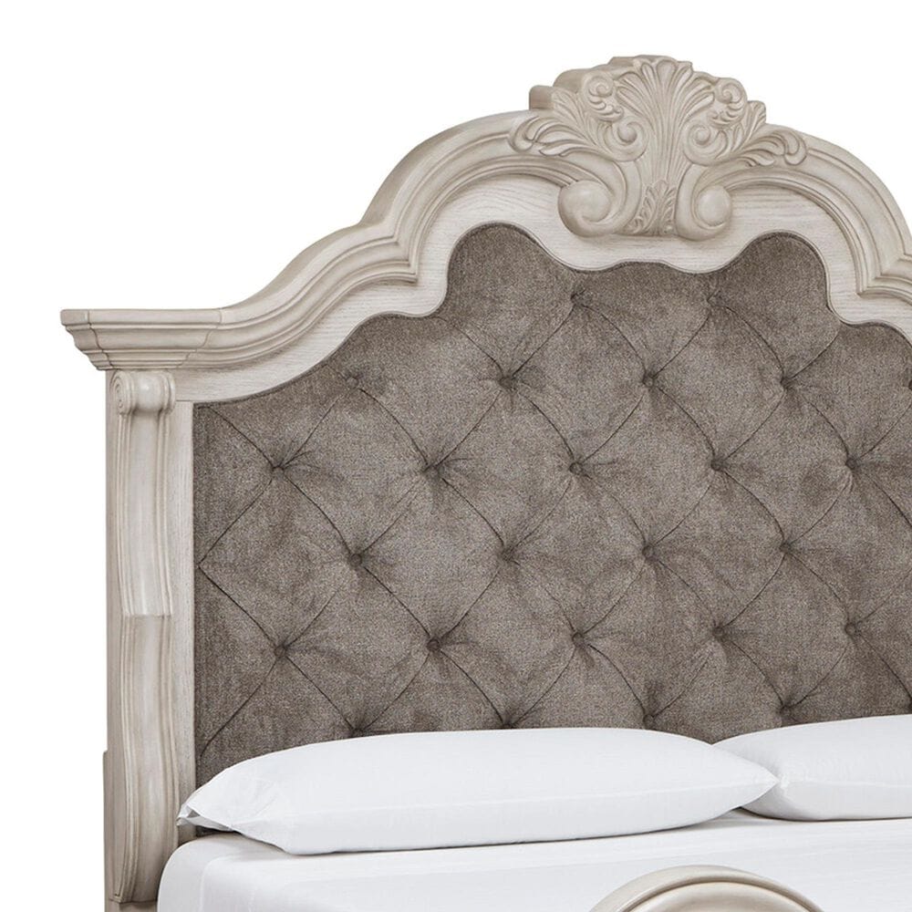 Ashley Bruchandi California King Upholstered Panel Bed in Antique White, , large