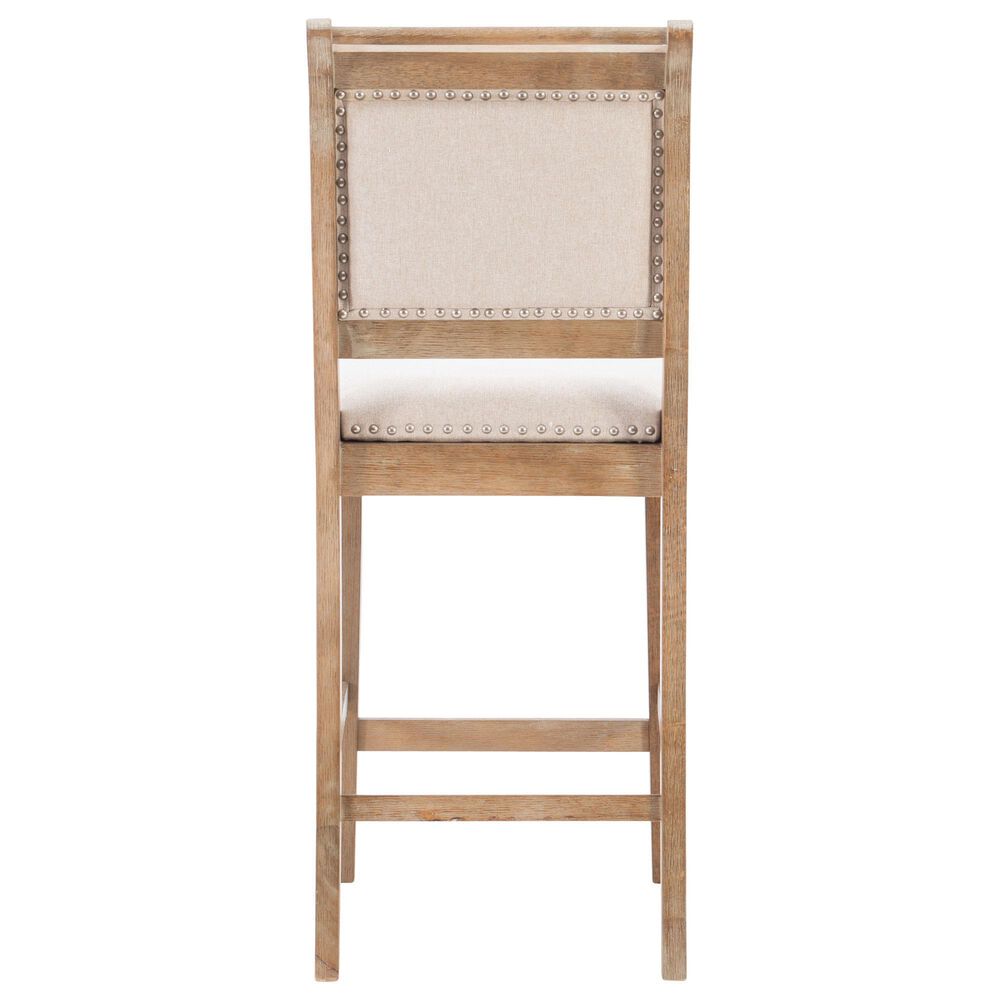 Linon Home Decor Emmy 26" Counter Stool with Natural Cushion in Grey Wash, , large