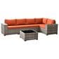 HOMLUX 6-Piece Outdoor Wicker Sectional Patio Furniture Set in Orange Red, , large