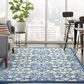 Nourison Aloha Damask 5"3" x 7"5" Grey and Blue Indoor/Outdoor Area Rug, , large