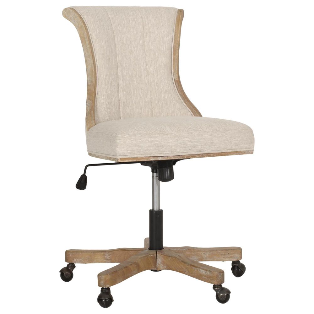 Noble House Ashlyn Swivel Office Chair in Beige, , large