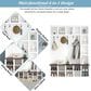 HOMLUX 6-Hook Hall Tree with Cubbies in White, , large